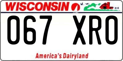 WI license plate 067XRO
