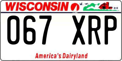 WI license plate 067XRP