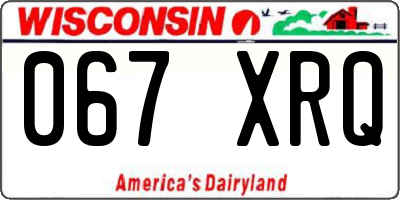WI license plate 067XRQ