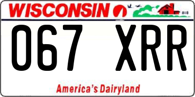 WI license plate 067XRR