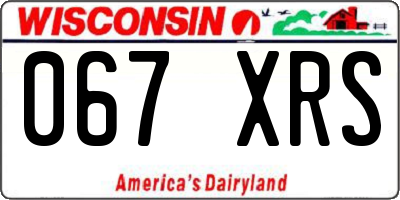 WI license plate 067XRS