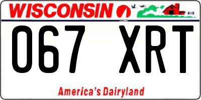 WI license plate 067XRT