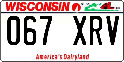 WI license plate 067XRV