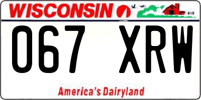 WI license plate 067XRW