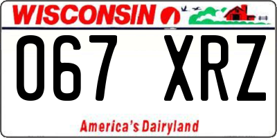 WI license plate 067XRZ