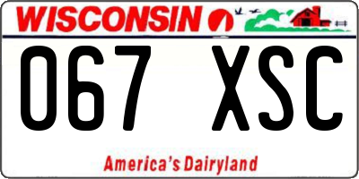 WI license plate 067XSC