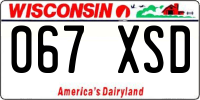 WI license plate 067XSD