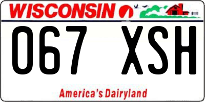 WI license plate 067XSH