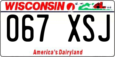 WI license plate 067XSJ