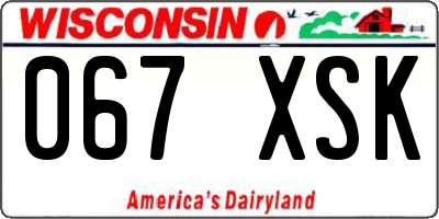 WI license plate 067XSK