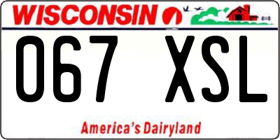 WI license plate 067XSL