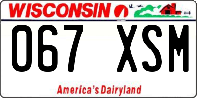 WI license plate 067XSM