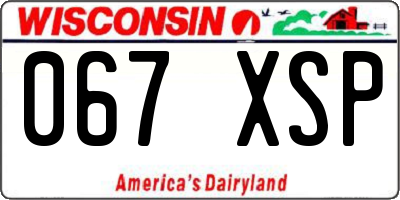 WI license plate 067XSP