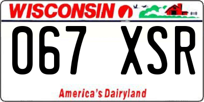 WI license plate 067XSR