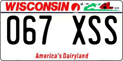 WI license plate 067XSS