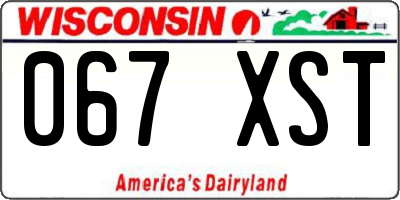 WI license plate 067XST