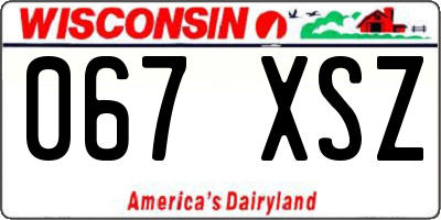 WI license plate 067XSZ