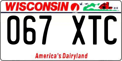 WI license plate 067XTC