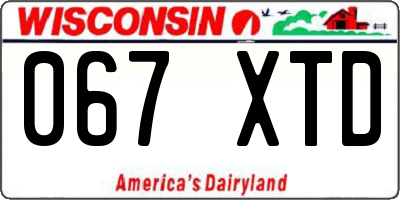 WI license plate 067XTD