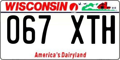 WI license plate 067XTH