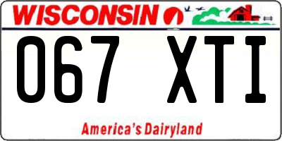 WI license plate 067XTI