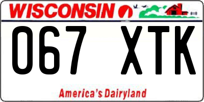 WI license plate 067XTK