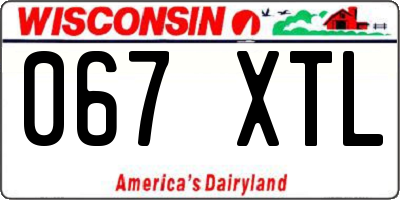 WI license plate 067XTL