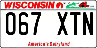 WI license plate 067XTN
