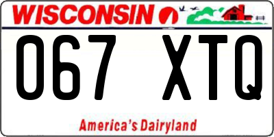 WI license plate 067XTQ