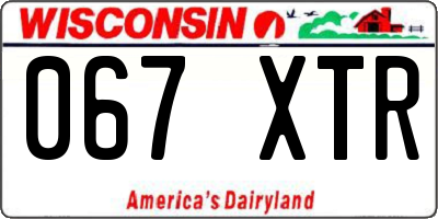 WI license plate 067XTR