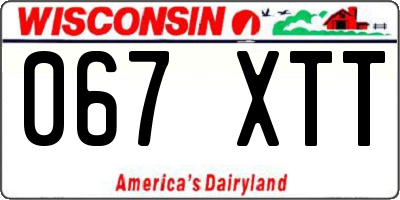 WI license plate 067XTT