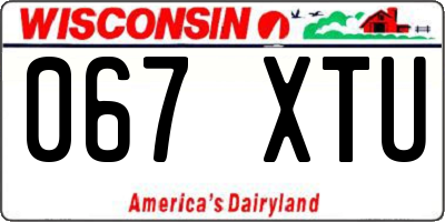 WI license plate 067XTU
