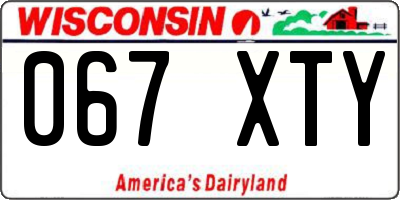 WI license plate 067XTY