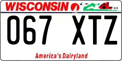 WI license plate 067XTZ