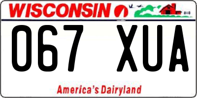 WI license plate 067XUA