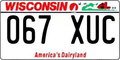 WI license plate 067XUC