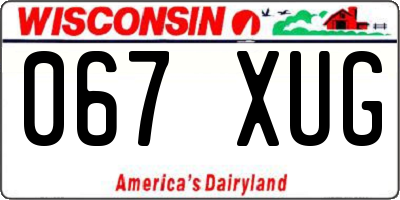 WI license plate 067XUG