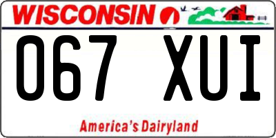 WI license plate 067XUI