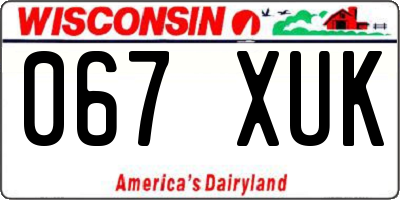 WI license plate 067XUK