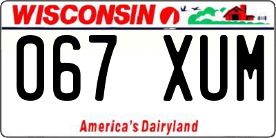 WI license plate 067XUM