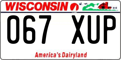 WI license plate 067XUP