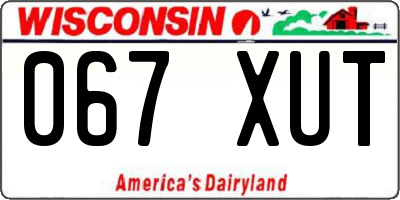 WI license plate 067XUT