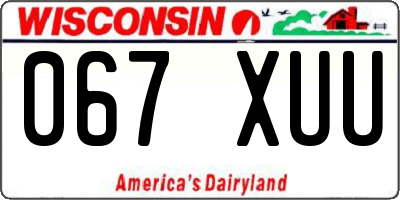 WI license plate 067XUU