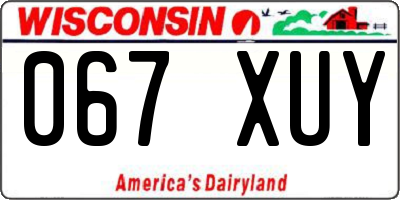 WI license plate 067XUY