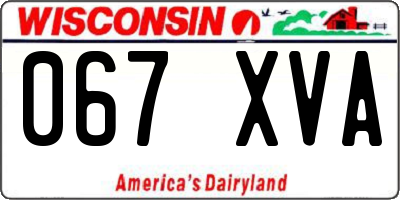 WI license plate 067XVA