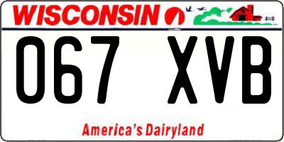 WI license plate 067XVB