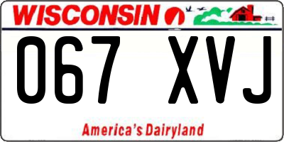 WI license plate 067XVJ