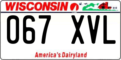 WI license plate 067XVL