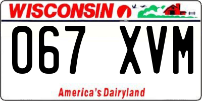 WI license plate 067XVM