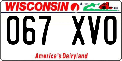 WI license plate 067XVO